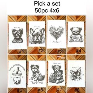 Thank You Stickers Pick a set 50pc